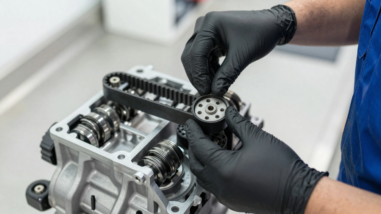 Процесс установки нового ремня ГРМ и роликов в автосервисе