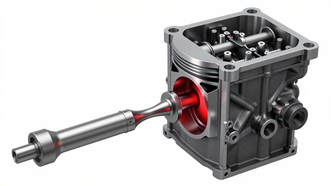 Схематичное изображение столкновения поршня с загнутым клапаном в двигателе